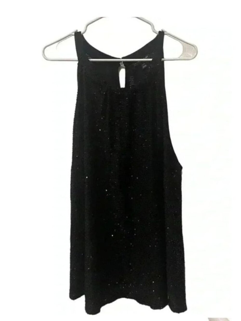 Lane Bryant Black Sequin Sleeveless Keyhole Back Tank Top Plus Size 22/24
